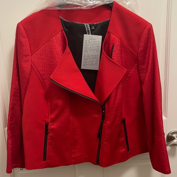 Mary Kay Jackets & Blazers - NWT Mary Kay Red Jacket Jewel neck zipper front. Petite 1X